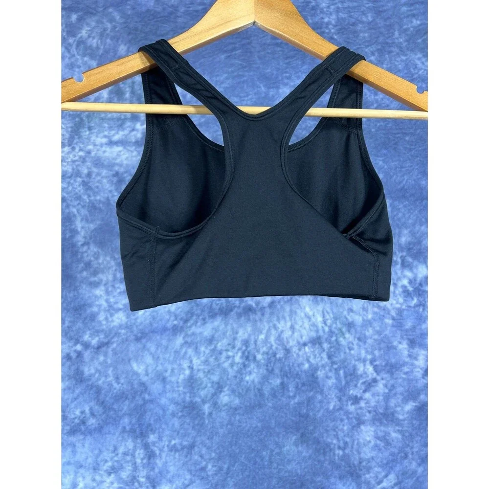 Nike Swoosh Sports Bra Black Dri-Fit Racerback Medium Support Size Small